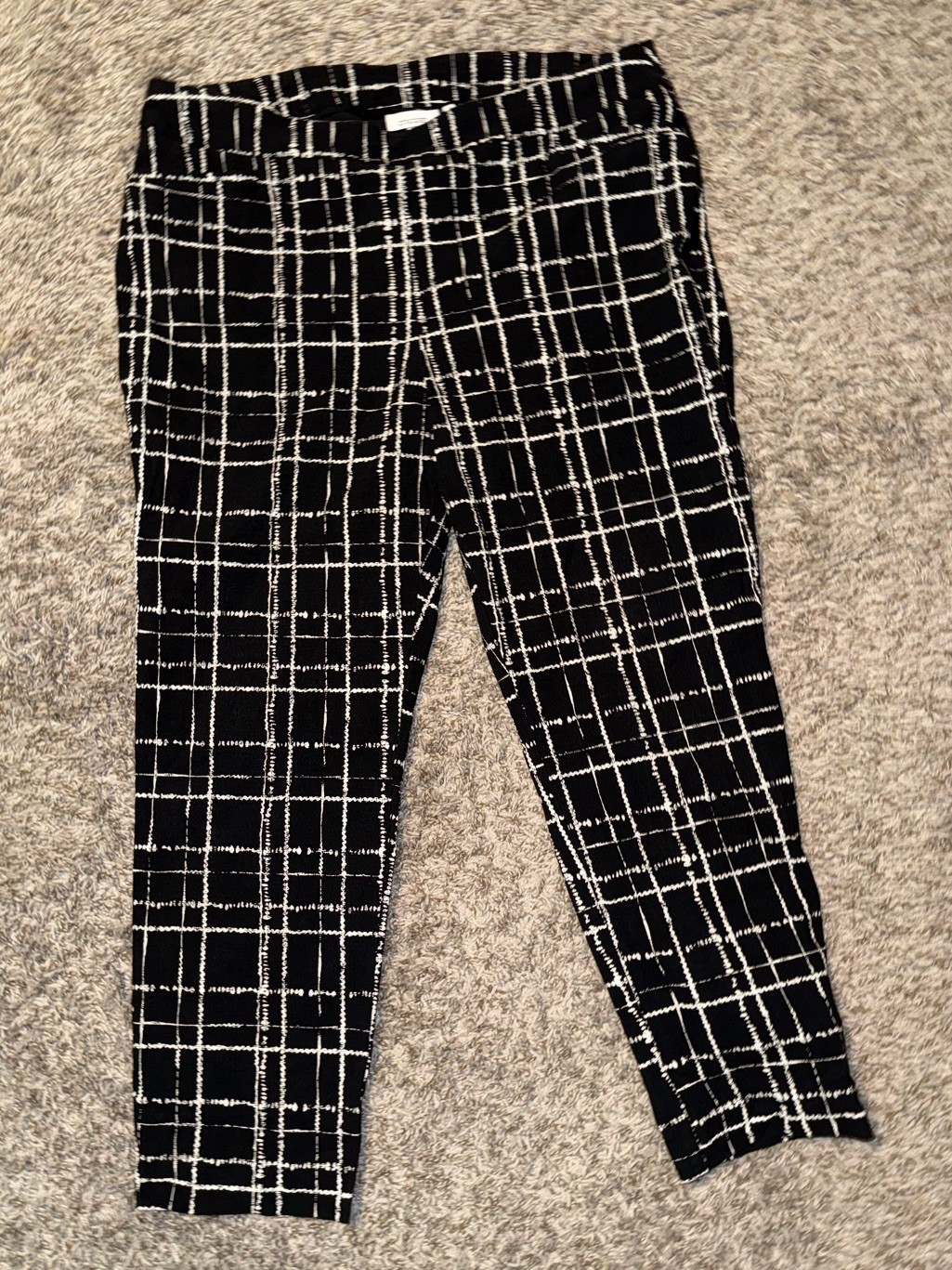 Chico's Black And White Windowpane Dress Pants